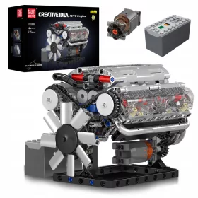    Mould King Technic (V8) Achtzylinder-Benzinmotor-Bausteinspielzeug