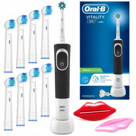    Oral-B D100 Vitality Cross Action Elektrische Zahnbürste schwarz + 2 weitere Produkte