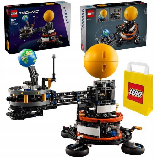  LEGO Technic 42179 Planet Erde und Mond im Orbit + LEGO Papiertüte 6315786 Gelb 24x8x18 cm