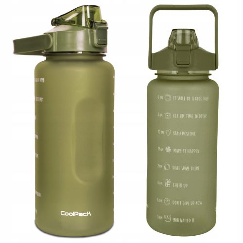  COOLPACK GROSSE WASSERFLASCHE MIT GRIFF 2L GRÜN MOTIVIERENDE MESSUNG