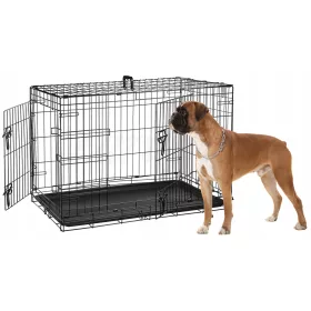  GROSSER METALLKÄFIGGEHÄUSE FÜR HUNDE HUND 107x71x77