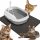  Katzenset, großes, offenes, kleines Tablett für Streu + Schaufel + Matte für beleuchtetes Tablett
