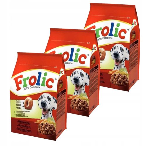  FROLIC Trockenfutter für Hunde, Rindfleisch, Gemüse, 2,8 kg
