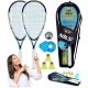 Ball, Hülle, Schlägerset mit Federball Nils NRS005 + CGROT Sports Guide IDEAL zum EINKAUFEN LERNEN