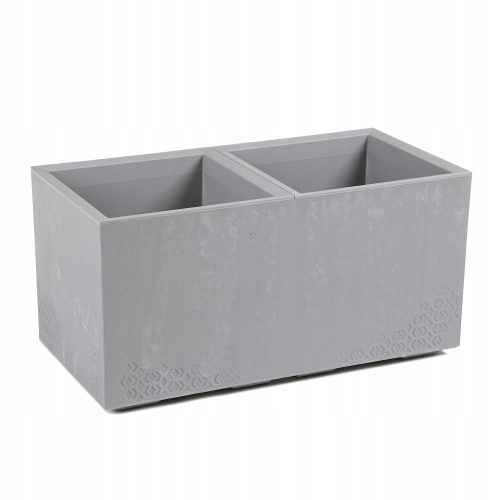  Lamela-Blumentopf 78 cm x 39 x 39 cm, Kunststoff in den Farben Grau und Silber