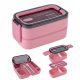  LUNCHBOX LUNCHBOX-EINSÄTZE 2 FÄCHER MIT BESTECK 1400 ml ROSA KITE