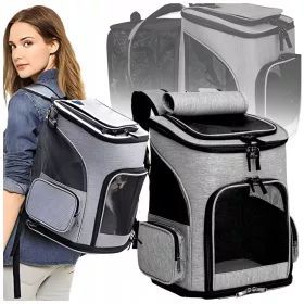    Hundetragerucksack, Mawe-Stoff, Schwarz, Grautöne 4XL 33 cm x 40 cm x 26 cm