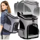  Hundetragerucksack, Mawe-Stoff, Schwarz, Grautöne 4XL 33 cm x 40 cm x 26 cm