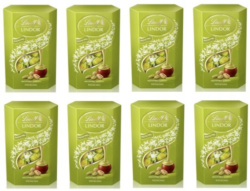 LINDT Lindor Pistazienpralinen Cornet, 8x 200g Packung