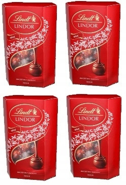 LINDT Lindor Pralinen Milch 4x 200g – Cremiger Genuss für Schokoladenliebhaber