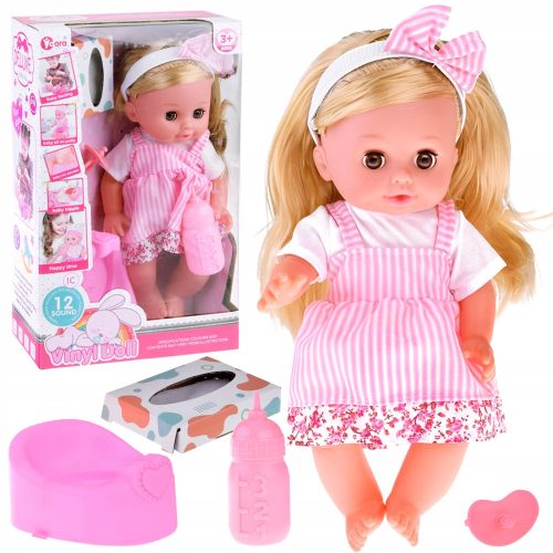  Babypuppe mit langen Haaren, Töpfchen, Schnuller, spricht weinend und pinkelt ZA4646