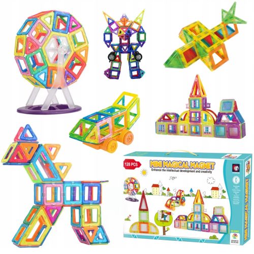  MAGNETBAUSTEINE 3D SET 128 EL