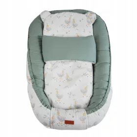  Set Baby COCOON NEST, Laufstall, Wickelbezug, GEESES SAGE