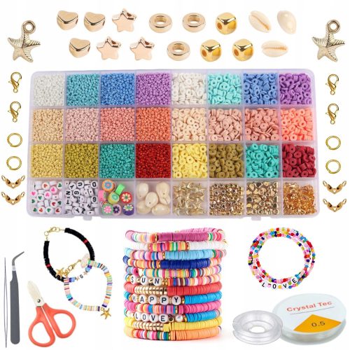  PERLEN-SET ZUR HERSTELLUNG VON SCHMUCK, ARMBÄNDERN, BUCHSTABEN, ANHÄNGER