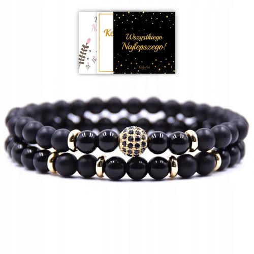  DAMEN-STEINARMBAND 2in1 ONYX-SET