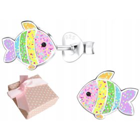  925 SILBER OHRRINGE FÜR EINEN KINDER-MÄDCHEN-FISCH