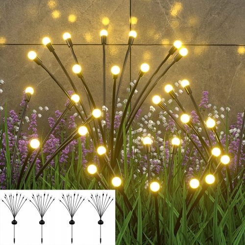  4x Solar-Glühwürmchen-Gartenlampen 10LED