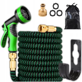    FLEXIBLER GARTENSCHLAUCH 22,5 m + ANSCHLÜSSE + Premium-PISTOLE