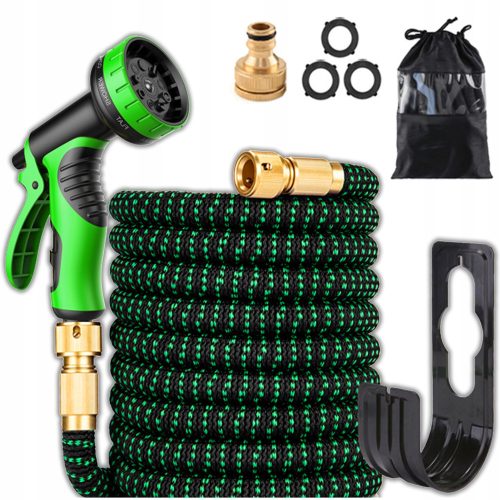  FLEXIBLER GARTENSCHLAUCH 22,5 m + ANSCHLÜSSE + Premium-PISTOLE