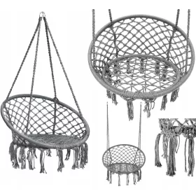   GARTENSCHAUKEL STORK NEST HÄNGESESSEL DUNKELGRAU BOHO 150 KG