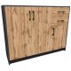  Matkam Kommode MATKAMK3D2SGRAFITWOTAN 109,3 x 35 x 85cm Wotan-Eiche, Graphit matt