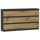  Mobene Moderne Kommode 140 x 30 x 77cm Anthrazit matt