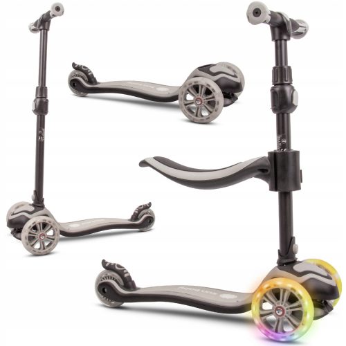  Dreirädriger Balance-Scooter für Kinder 3in1 LED grau