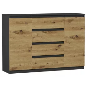  Mobene Moderne Kommode 140 x 40 x 98 cm Anthrazit matt