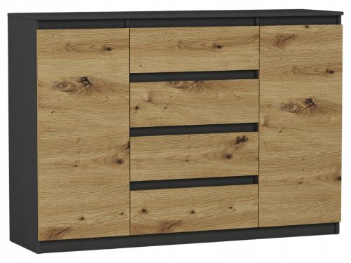  Mobene Moderne Kommode 140 x 40 x 98 cm Anthrazit matt