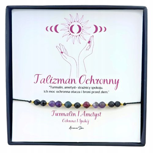  Armband mit Steinen AriannaStore Talisman Schützender Turmalin und Amethyst