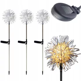  NNLED Einbau-Solarlampe, silber, 68 cm, 3 Stk.