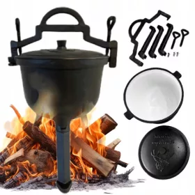    Emaillierter Topf Jagdtopf Ungarischer Braten 4L Lagerfeuergrill