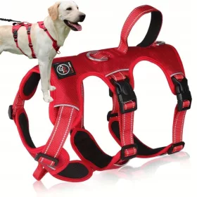    starkes ANTI-ESCAPE-Geschirr für Hunde ELBA, rot, Größe M