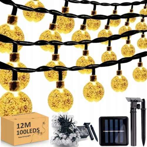  SOLAR GARTEN LICHTER GARLAND DEKORATION TERRASSE IM FREIEN 12M 100LED