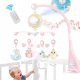  Karussell für ein Kinderbett, Spieluhr, Projektor, beruhigendes Spielzeug + rosafarbene Fernbedienung