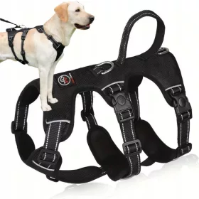    ANTI-ESCAPE-Geschirr für einen großen Fluchthund ELBA, schwarz, Größe XL