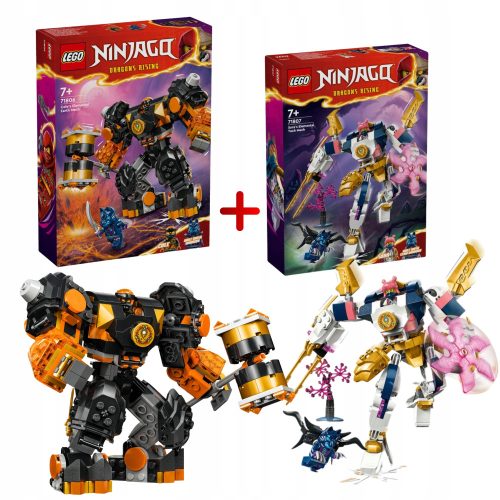  LEGO Ninjago Coles Erdelementarroboter 71806 + LEGO Ninjago Soras Elementartechnologieroboter 71807
