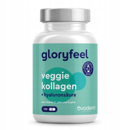 Wegetariańskie Kapsułki Kolagenowe z Kwasem Hialuronowym od Gloryfeel - 120 Sztuk