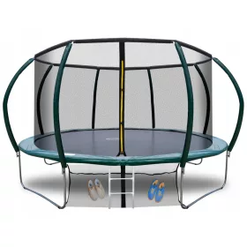  GARTENTRAMPOLIN 374CM 12FT MIT NETZ UND LEITER