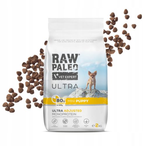 RAW PALEO ULTRA TURKEY PUPPY MINI 2kg - Trockenfutter für Welpen von Minirassen