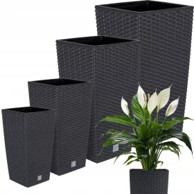    Deco4Home Blumentopf 24 cm x 24 x 45 cm Kunststoff Anthrazit + 3 weitere Produkte