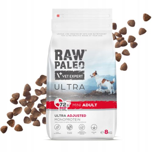  RAW PALEO ULTRA BEEF ADULT MINI mit Rindfleisch für kleine erwachsene Hunde 8 kg