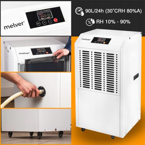 Industrieller Luftentfeuchter 90L/24h Feuchtigkeitsabsorber 1600 Watt MELVER