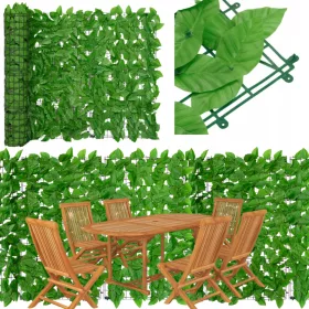  ABDECKUNG BALKONMATTE FÜR BALKON GRÜNE BLÄTTER 200X75CM