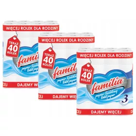   FAMILIA 3W Toilettenpapier 120 Rollen – Drei-lagig, Sanft & Umweltfreundlich