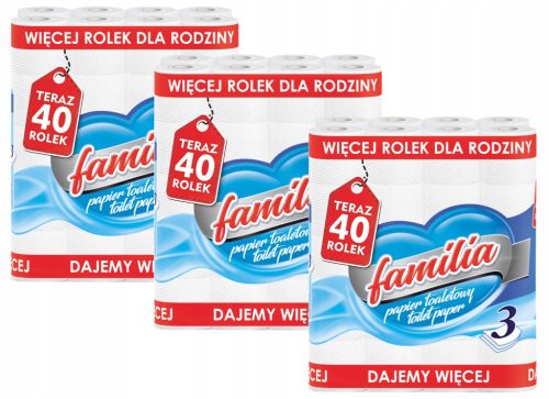 FAMILIA 3W Toilettenpapier 120 Rollen – Drei-lagig, Sanft & Umweltfreundlich
