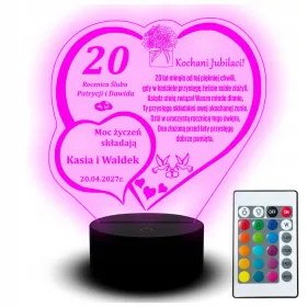    LED Schreibtischlampe 3D Statuette Hochzeitstag Jubiläum 30 40 50 60 70