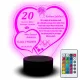  LED Schreibtischlampe 3D Statuette Hochzeitstag Jubiläum 30 40 50 60 70