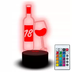    LED-Nachtlampenstatuette zum 18. Geburtstag eines Achtzehnjährigen für eine Freundin