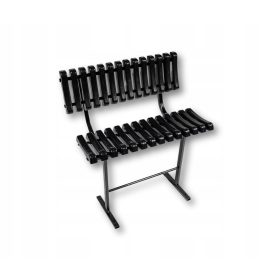   PVC-Friedhofsbank, 14 Rippen, mit Rückenlehne – POLNISCHER HERSTELLER